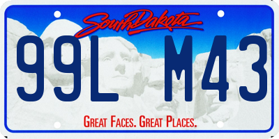 SD license plate 99LM43