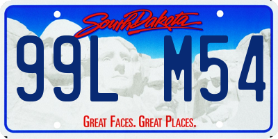 SD license plate 99LM54