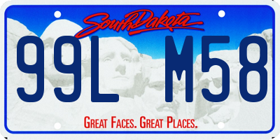 SD license plate 99LM58