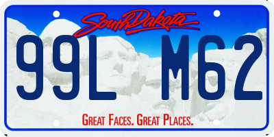 SD license plate 99LM62