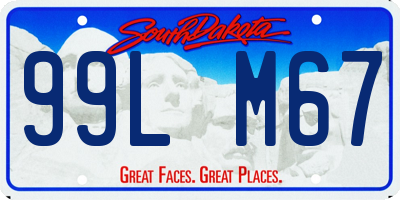 SD license plate 99LM67