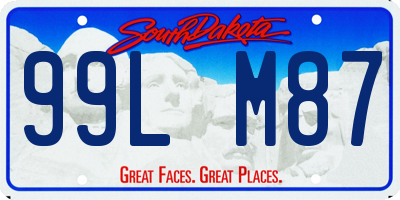 SD license plate 99LM87