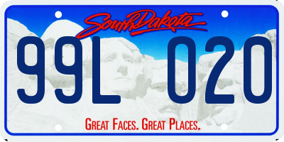 SD license plate 99LO20