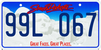 SD license plate 99LO67