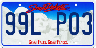 SD license plate 99LP03