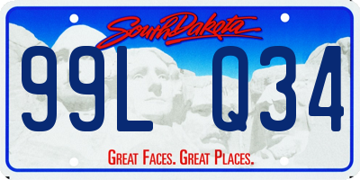 SD license plate 99LQ34
