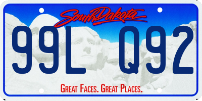 SD license plate 99LQ92