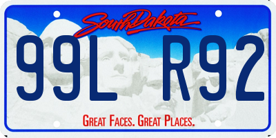 SD license plate 99LR92