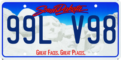 SD license plate 99LV98