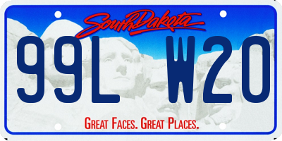 SD license plate 99LW20
