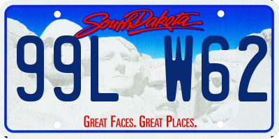 SD license plate 99LW62
