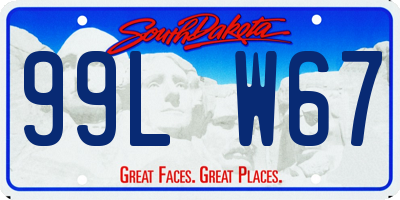 SD license plate 99LW67