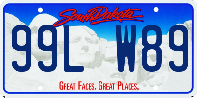 SD license plate 99LW89