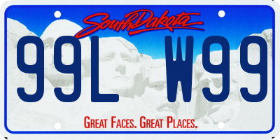 SD license plate 99LW99