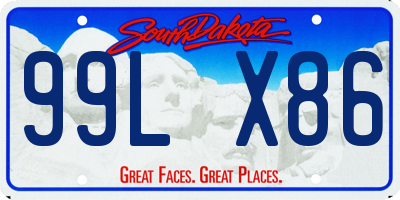 SD license plate 99LX86