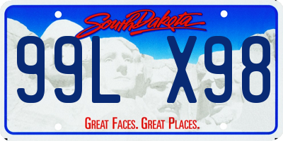 SD license plate 99LX98