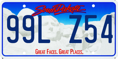 SD license plate 99LZ54