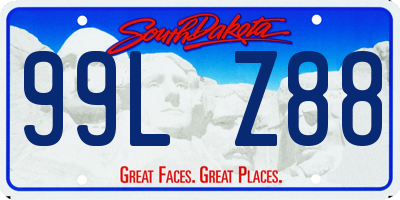 SD license plate 99LZ88