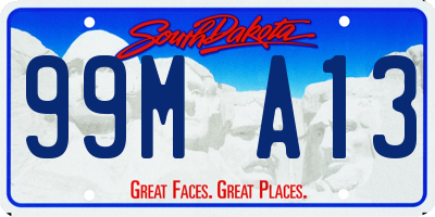 SD license plate 99MA13