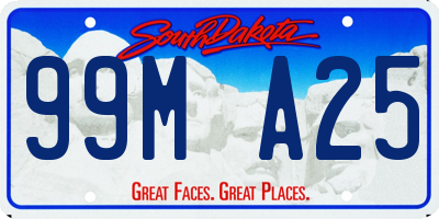 SD license plate 99MA25