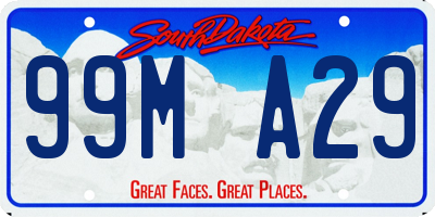 SD license plate 99MA29