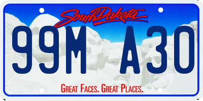 SD license plate 99MA30