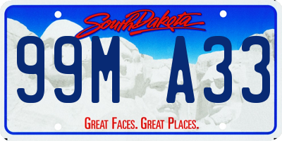 SD license plate 99MA33