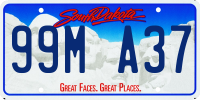SD license plate 99MA37