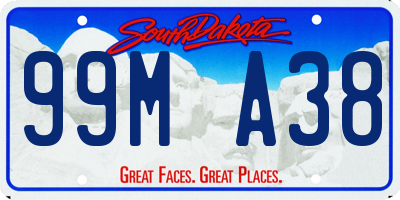 SD license plate 99MA38