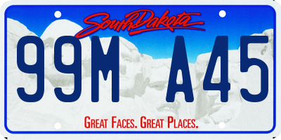 SD license plate 99MA45