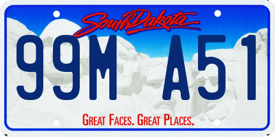 SD license plate 99MA51