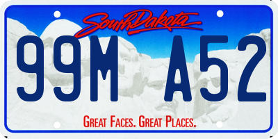 SD license plate 99MA52