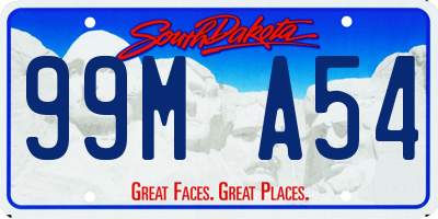 SD license plate 99MA54