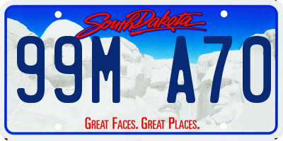 SD license plate 99MA70