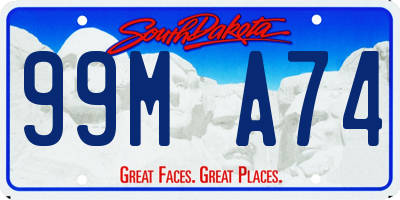 SD license plate 99MA74