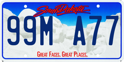 SD license plate 99MA77