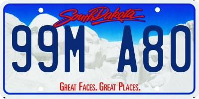 SD license plate 99MA80