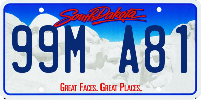 SD license plate 99MA81