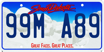 SD license plate 99MA89
