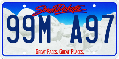 SD license plate 99MA97