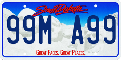 SD license plate 99MA99