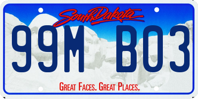 SD license plate 99MB03