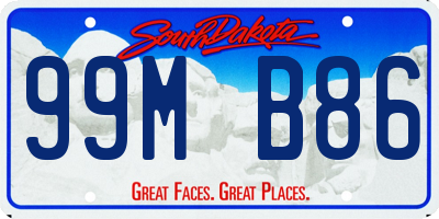 SD license plate 99MB86