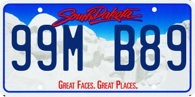 SD license plate 99MB89