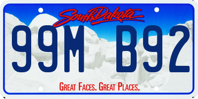 SD license plate 99MB92