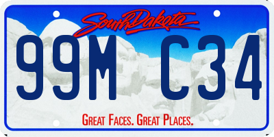 SD license plate 99MC34