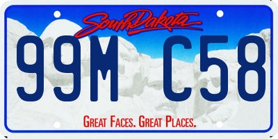 SD license plate 99MC58