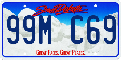 SD license plate 99MC69