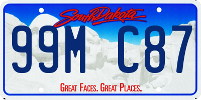 SD license plate 99MC87