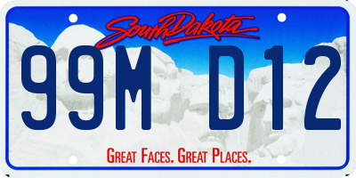 SD license plate 99MD12